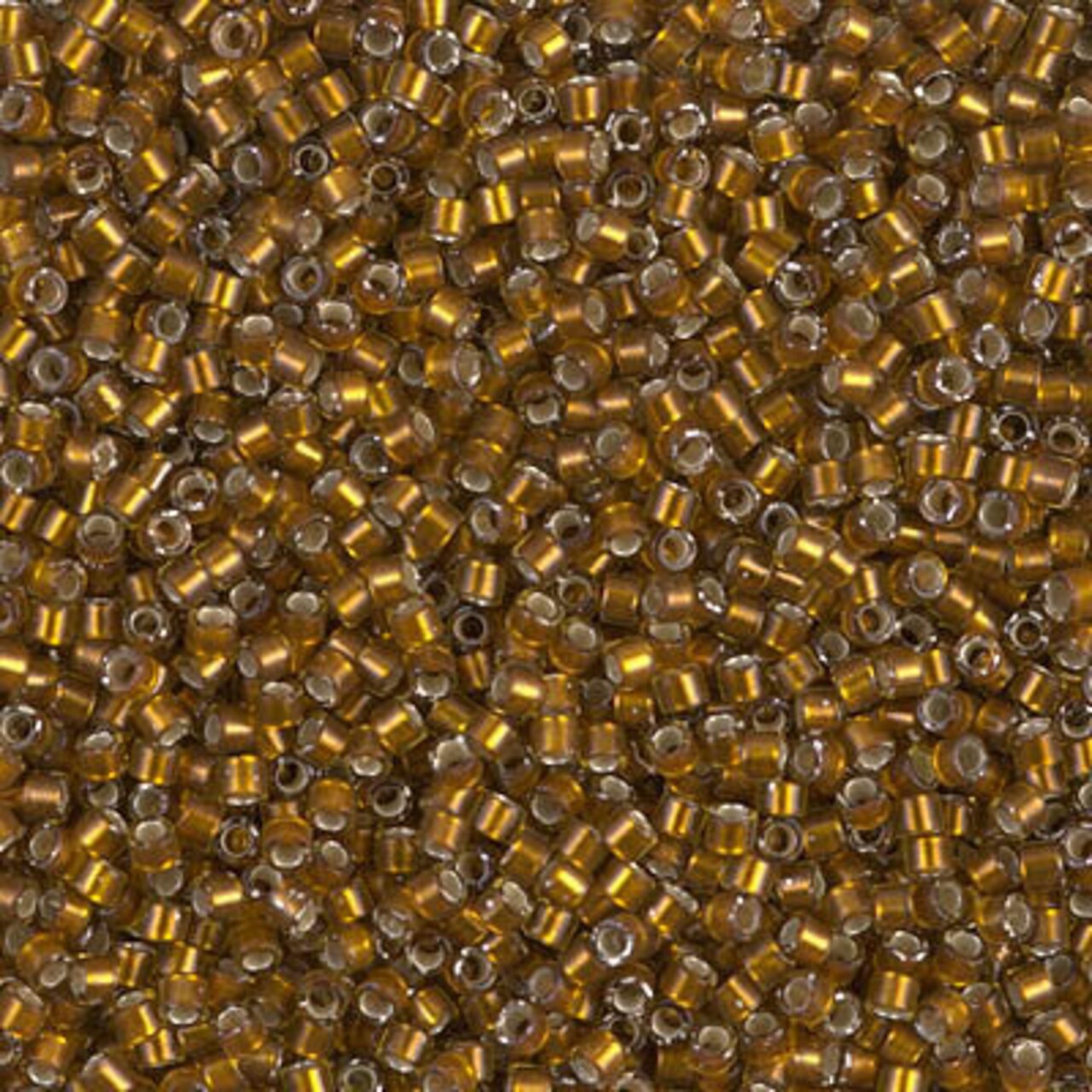 Miyuki Delica Bead 11/0, DB1681, Silver Lined Glazed Dark Saffron, 5 grams